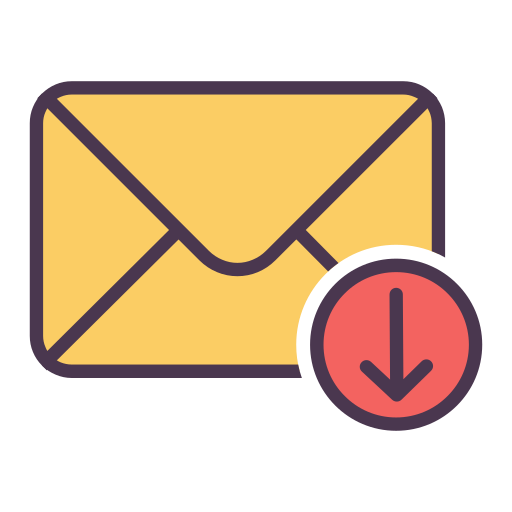 Chat, down, email, envelope, internet, letter, mail icon