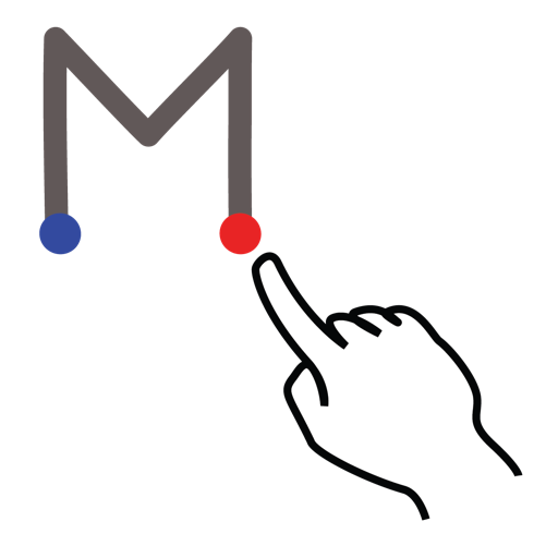 Gestureworks, letter, m, stroke, uppercase icon