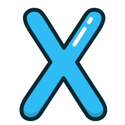 Blue, letter, x, alphabet, letters icon