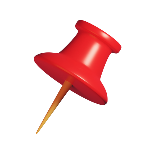 Pin, location, map, bam 3d-illustration