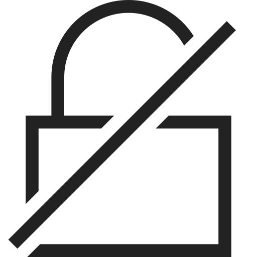 Ban, open, padlock, protection, security, alert, notification icon