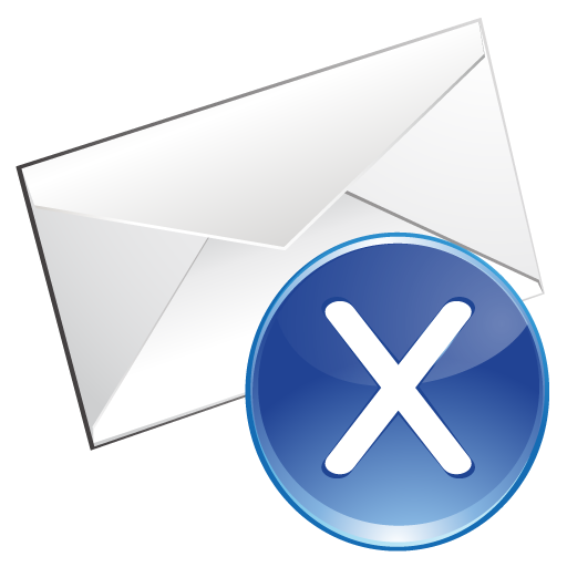 Blue, email, remove icon