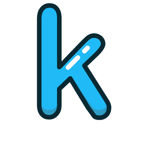 Blue, k, letter, lowercase icon