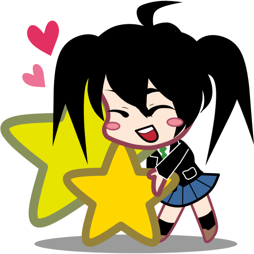 Favorite, bookmark, heart, like, star, cartoon, japan icon