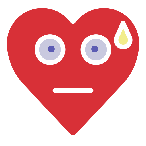 Emoji, emotion, heart, neutral, shock, surprise icon