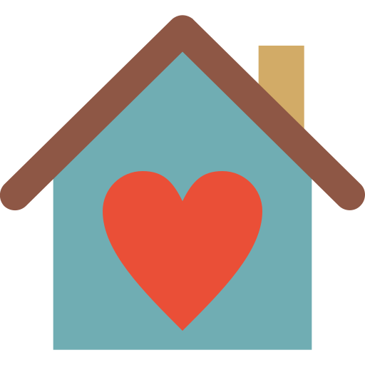 Home, house, love, of, building, heart icon