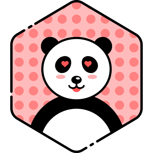 Face, heart, love, panda icon
