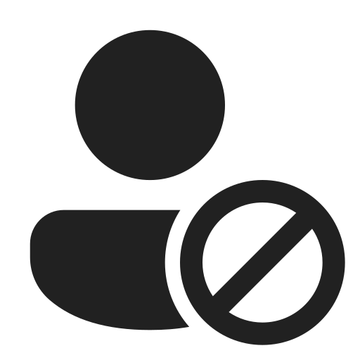 Ic, fluent, person, prohibited, filled icon