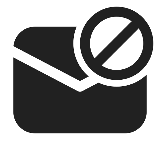 Ic, fluent, mail, prohibited, filled icon