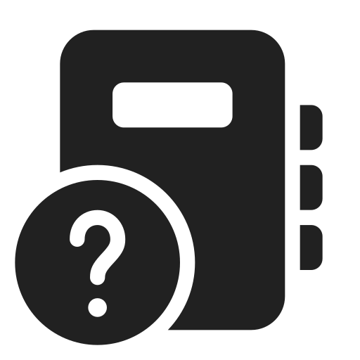 Ic, fluent, notebook, question, mark, filled icon