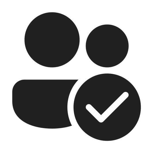 Ic, fluent, people, checkmark, filled icon