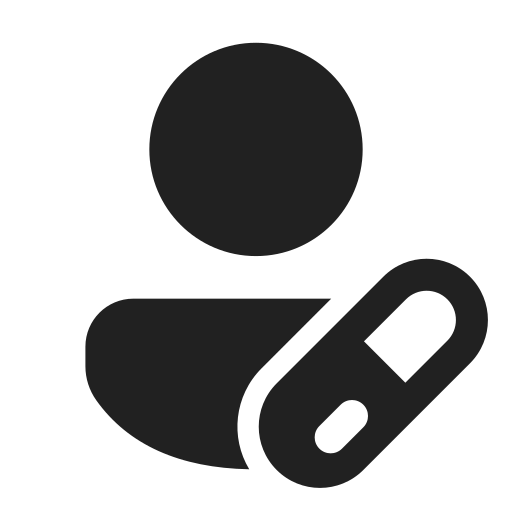 Ic, fluent, person, pill, filled icon