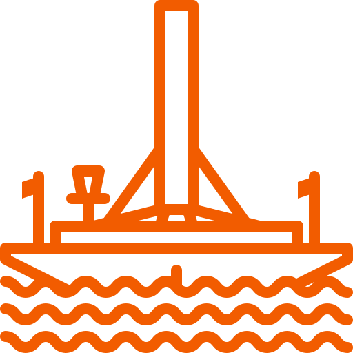 Barge, falcon, landing, ocean, rocket icon