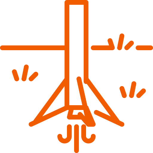 Falcon, land, landing, rocket icon