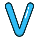 Blue,Letter,V,Alphabet,Letters