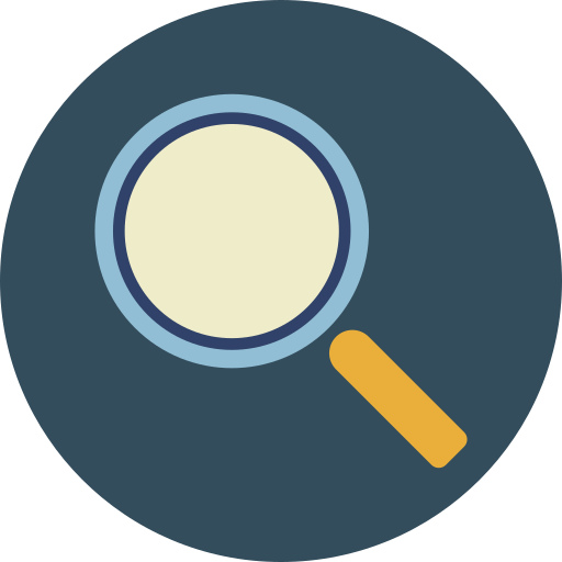 Glass, magnifier, search, tool icon