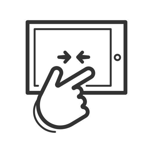 Handheld, control, device, swipe, tablet, zoom, gesture icon