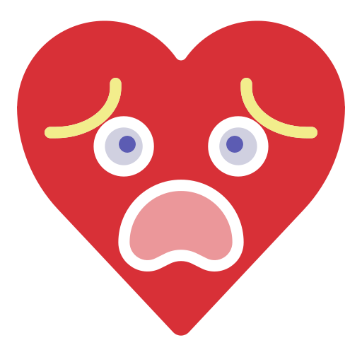 Disappointed, emoji, emotion, fail, heart, nervous icon