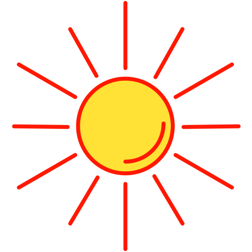 Hot, sun, sunny, weather icon