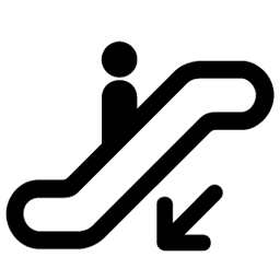 Down, escalator icon