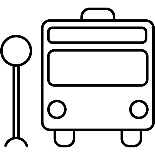 Bus, car, halte, stop, transport, transportasi, transportation icon