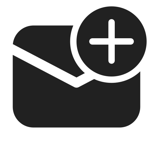 Ic, fluent, mail, add, filled icon