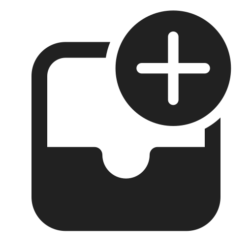 Ic, fluent, mail, inbox, add, filled icon