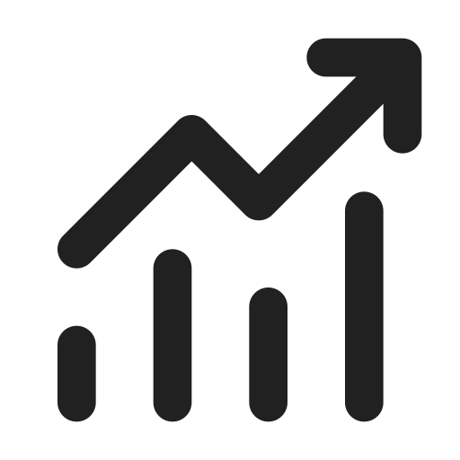 Ic, fluent, arrow, trending, lines, filled icon