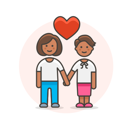 Couple, hands, hold, lesbian, love icon