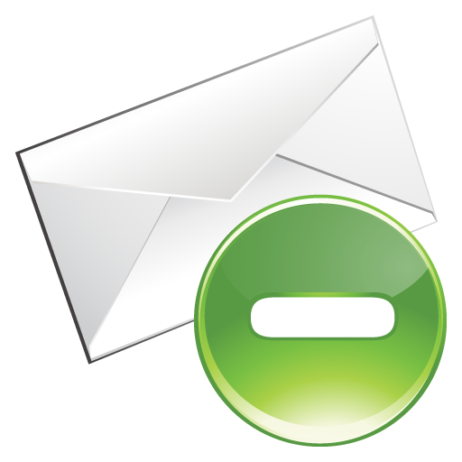 Delete, email, green icon