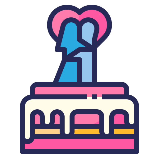 Cake, love, valentines, romantic, wedding icon