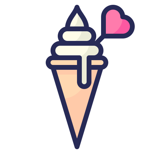 Love, valentines, sweetheart, romantic, icecream icon