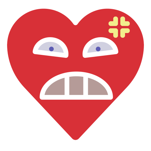 Angry, emoji, emotion, heart, mad icon