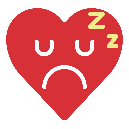 Emoji, emotion, heart, sleepy, tired icon
