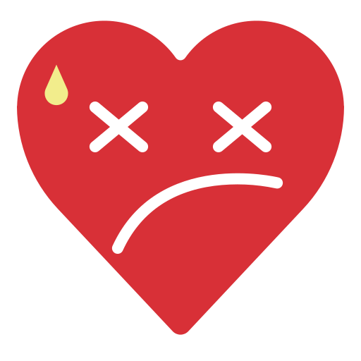 Bored, emoji, emotion, heart, tired icon
