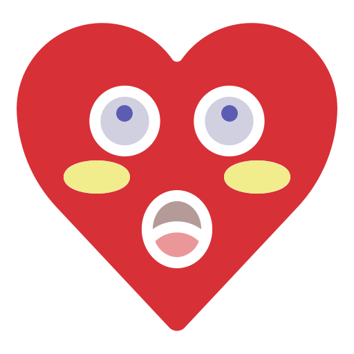 Emoji, emotion, heart, shock, surprise icon