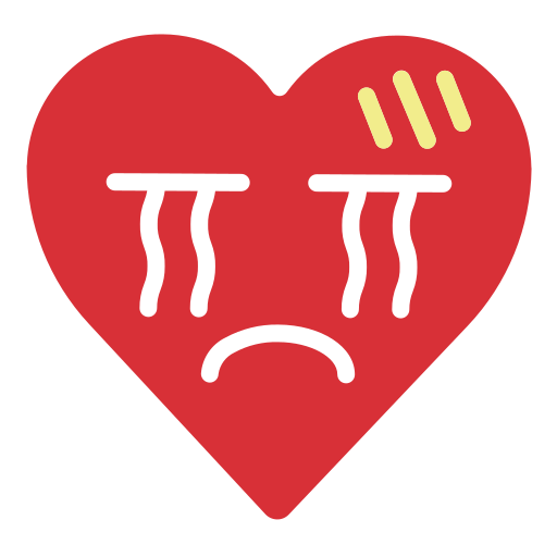 Cry, emoji, emotion, grief, heart, sad icon