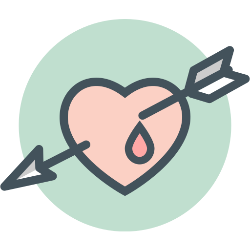 Arrow, bleeding, heart icon