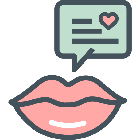 Bubble, lips, romance, valentines icon