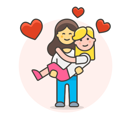 Arms, couple, hold, in, lesbian, love icon