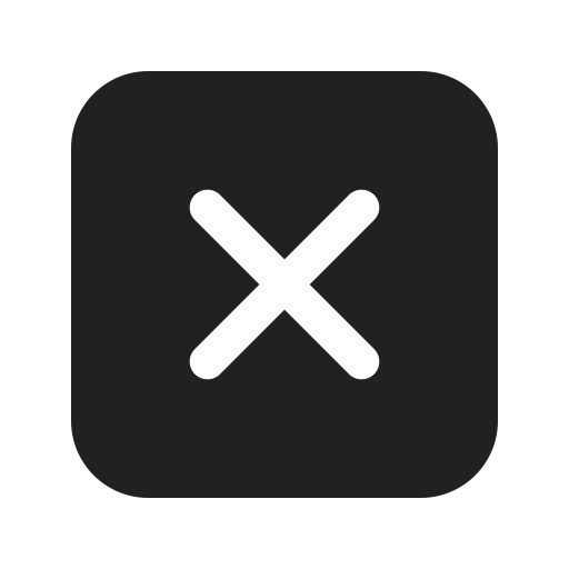 Ic, fluent, dismiss, square, filled icon