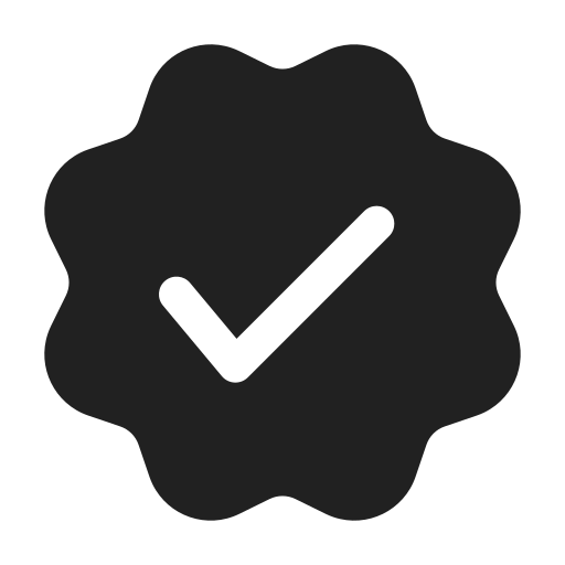 Ic, fluent, checkmark, starburst, filled icon