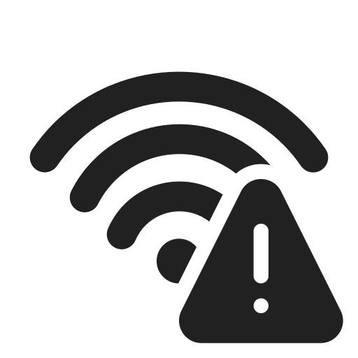 Ic, fluent, wifi, warning, filled icon