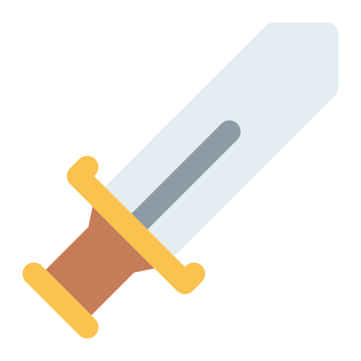 Sword, weapon, blade, game, medieval, military, soldier icon