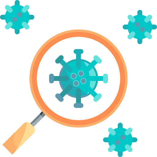 Coronavirus, covid-19, search, study, virus icon