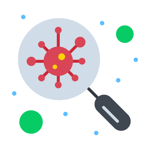 Bacteria, find, germs, scan, search icon
