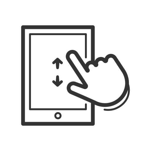 Handheld, browsing, control, gadget, tablet, touchscreen, gesture icon