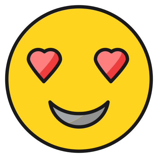 Emoji, emoticon, happy, in, love, smile icon