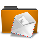 Orange, folder, mail icon