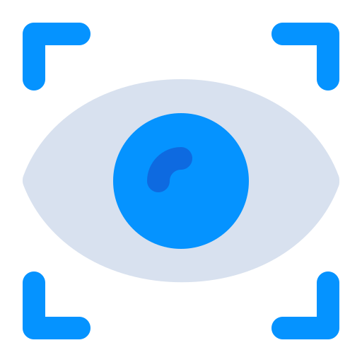 Eye, focus, internet, scan, security, view, vision icon